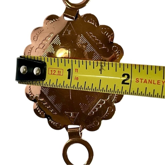 Rose Gold Adjustable Concho Western Style Belt Metal Aztec Casual Cowgirl main image 6